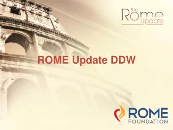 ROME Update DDW  Rome Faculty  Douglas Drossman, MD  University of North Carolina  Drossman