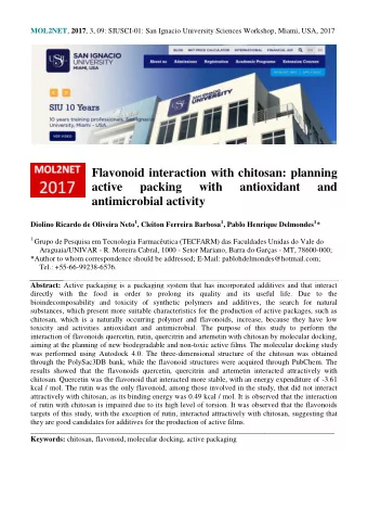 Flavonoid interaction with chitosan: planning  active  packing  with  antioxidant  and