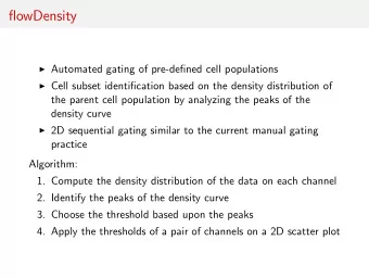 flowDensity  Automated gating of pre-defined cell populations  Cell subset identification