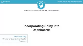 Incorporating Shiny into  Dashboards  Elaine McVey  Director of Quantitative Mobility  TransLoc