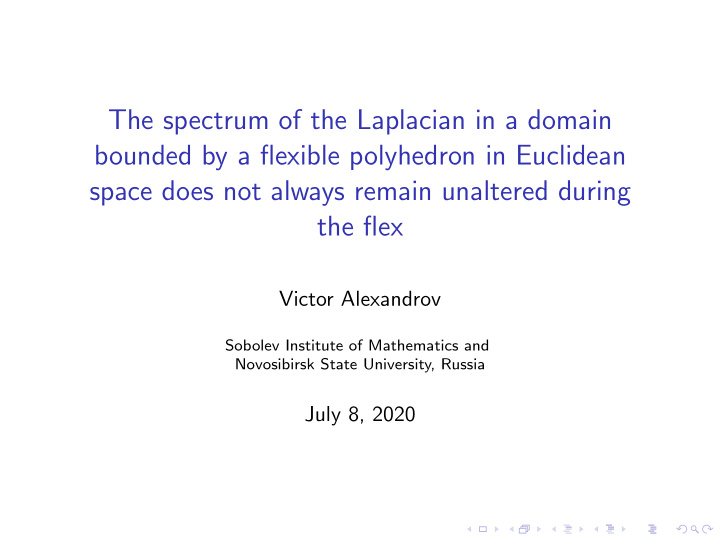 the spectrum of the laplacian in a domain bounded by a