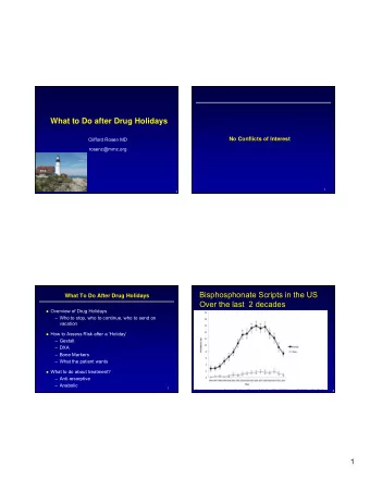 What to Do after Drug Holidays  No Conflicts of Interest  Clifford Rosen MD  rosenc@mmc.org  2  1