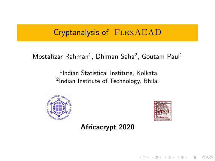 cryptanalysis of flexaead