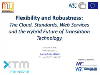Flexibility and Robustness:  The Cloud, Standards, Web Services  and the Hybrid Future of