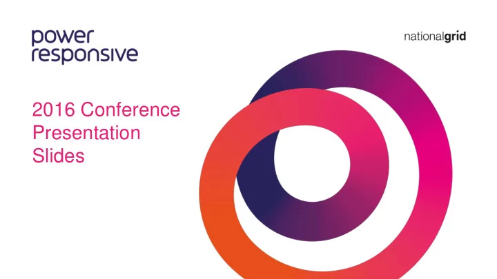 2016 conference presentation slides content