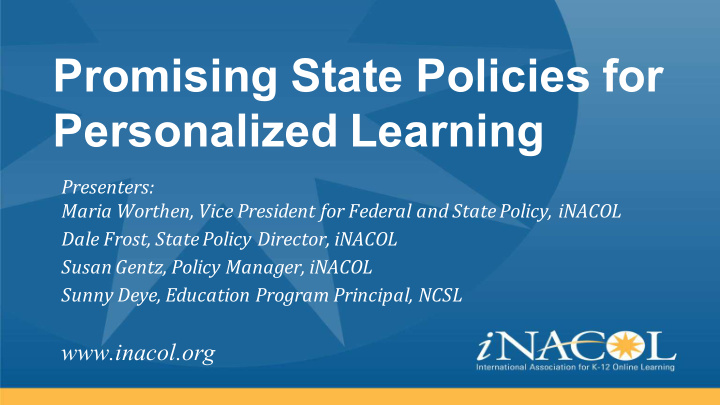 promising state policies for personalized learning