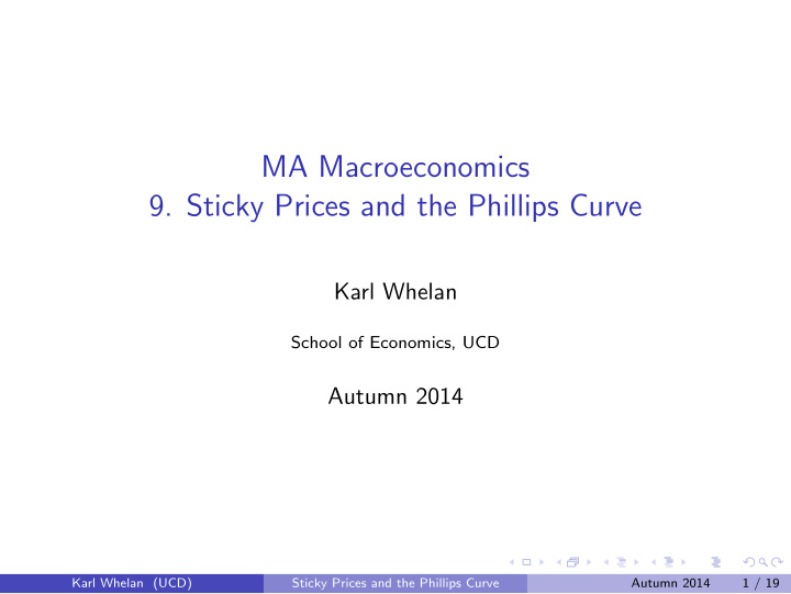 ma macroeconomics 9 sticky prices and the phillips curve
