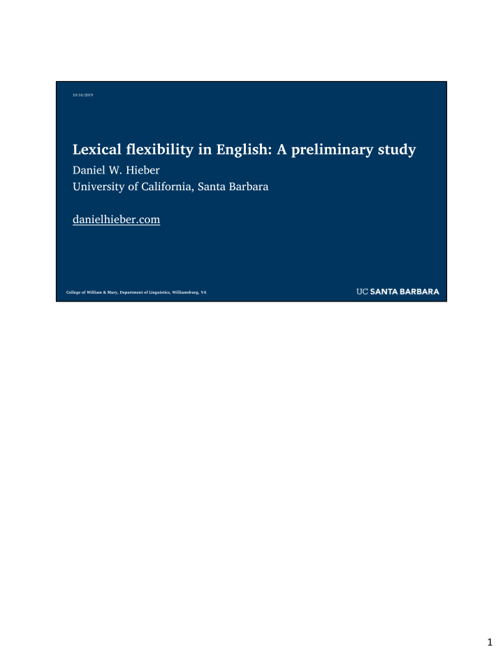 lexical flexibility in english a preliminary study