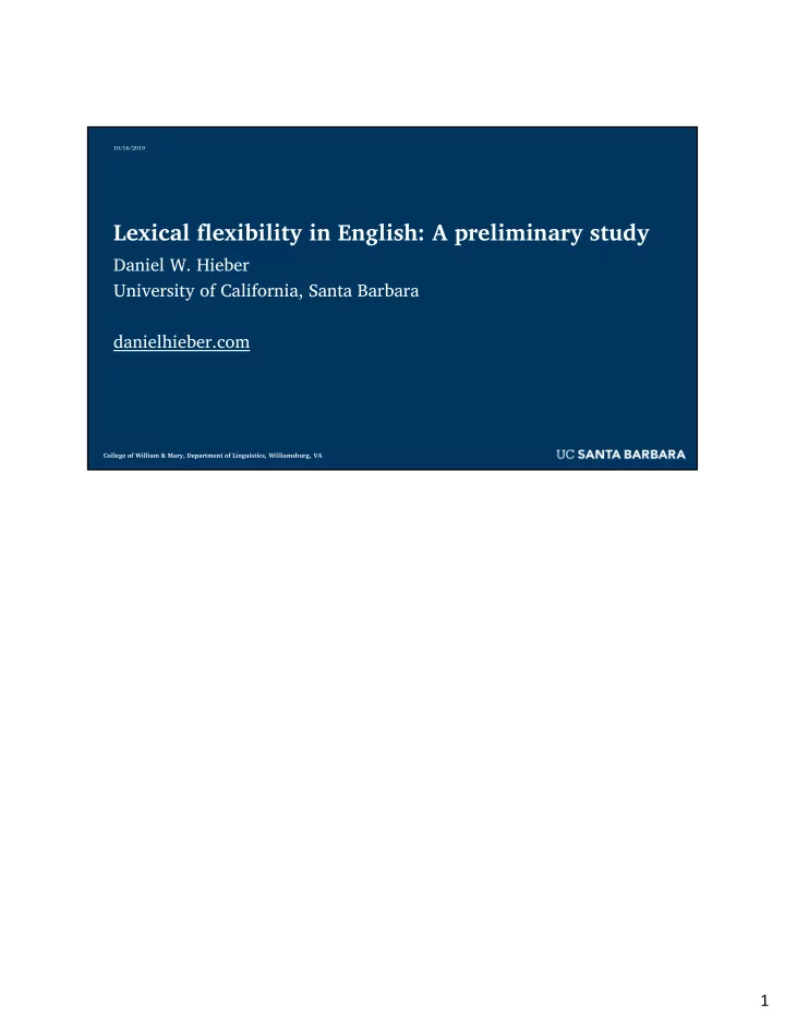 lexical flexibility in english a preliminary study