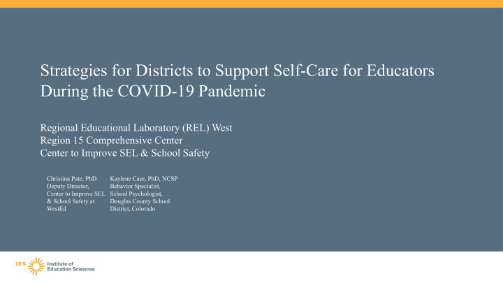 strategies for districts to support self care for