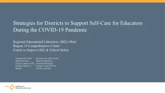 Strategies for Districts to Support Self-Care for Educators  During the COVID-19 Pandemic  Regional