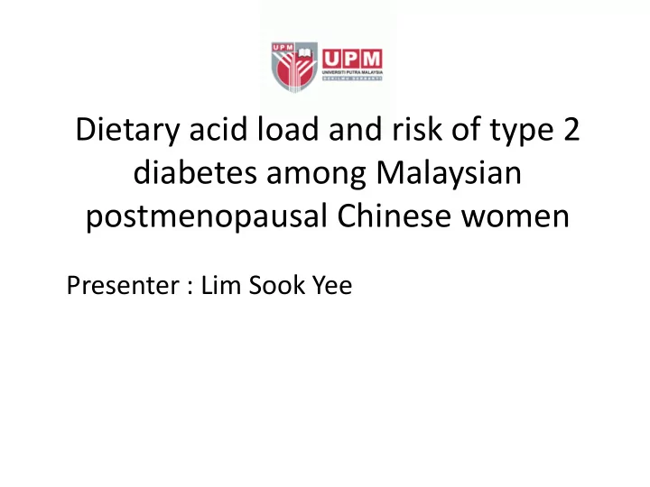 postmenopausal chinese women
