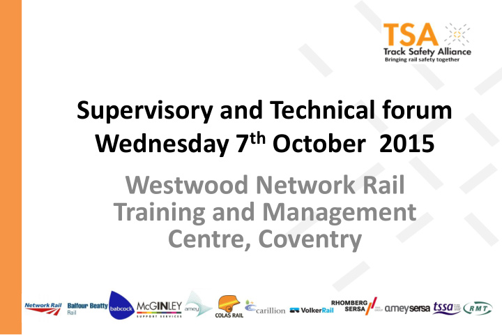 wednesday 7 th october 2015 westwood network rail