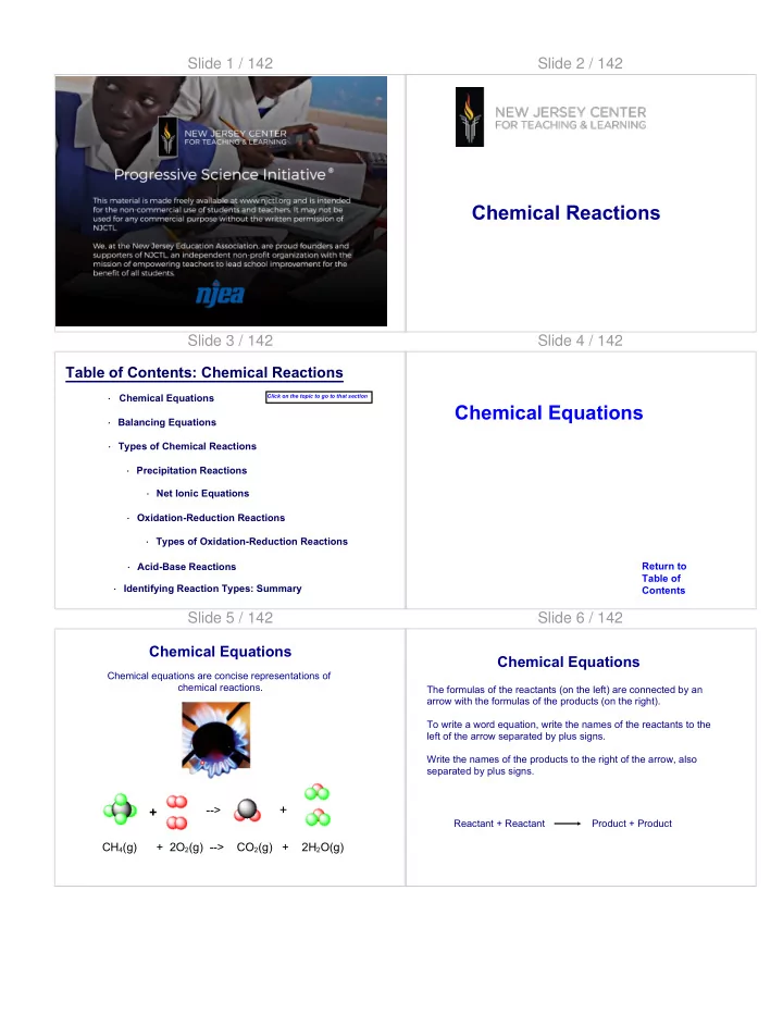 chemical reactions