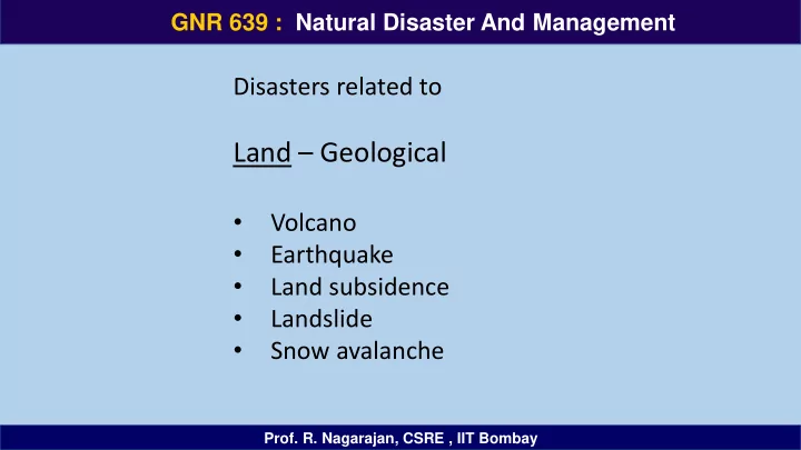 land geological