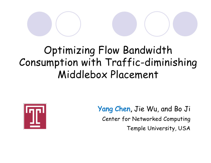 optimizing flow bandwidth consumption with traffic