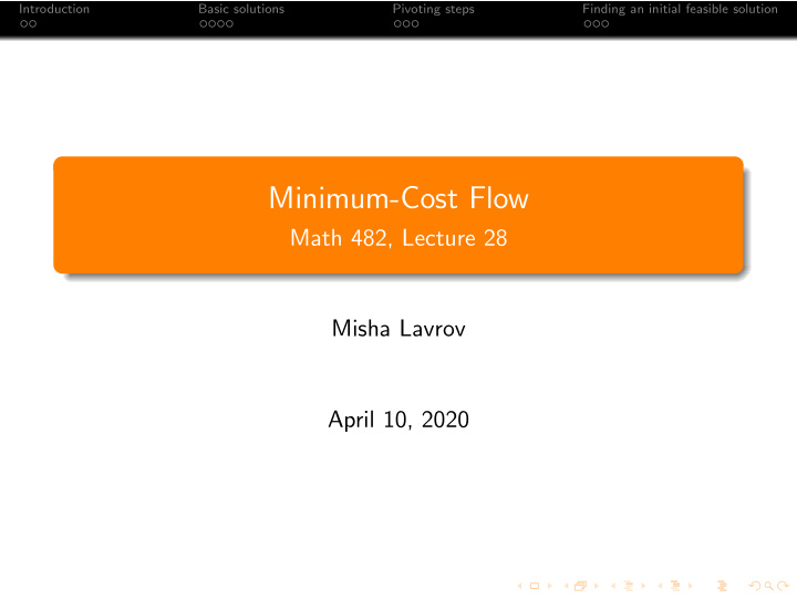 minimum cost flow