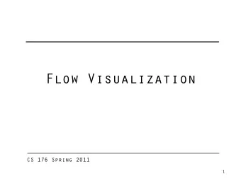 Flow Visualization  Flow Visualization  CS 176 Spring 2011  1  Fluid Simulation  a  Looking at