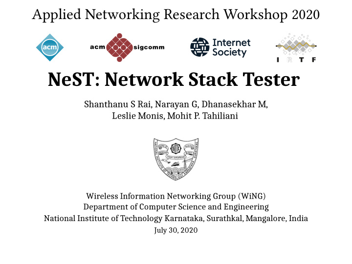 nest network stack tester