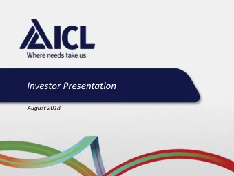 Investor Presentation  August 2018  Im  Important Legal Notes  This Presentation (references to