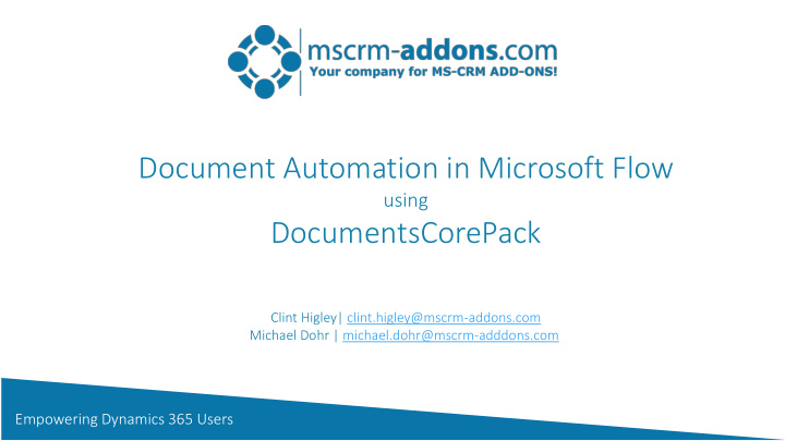 document automation in microsoft flow