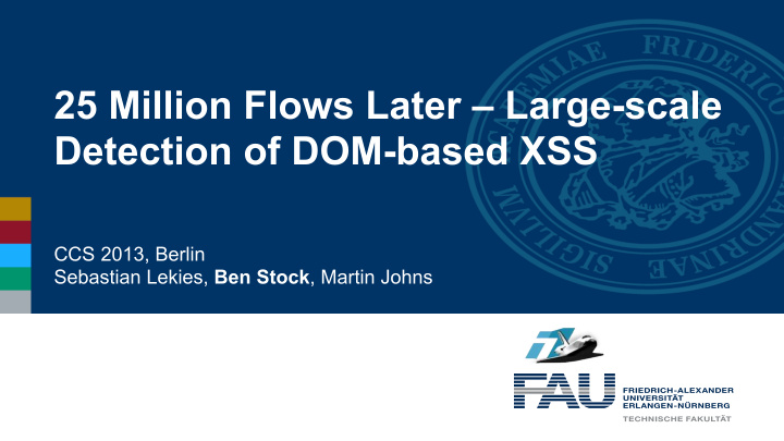 25 million flows later large scale detection of dom based