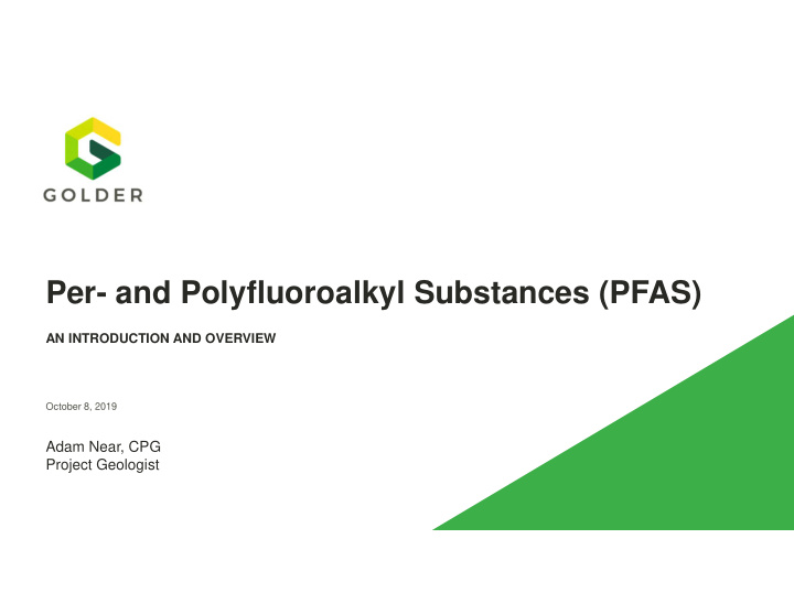 per and polyfluoroalkyl substances pfas