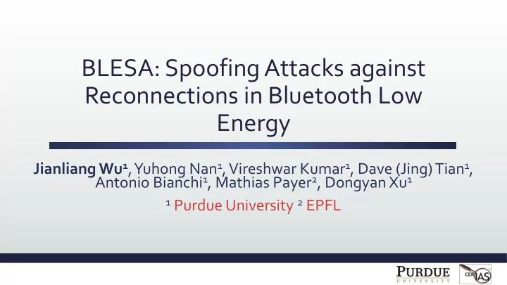 blesa spoofing attacks against