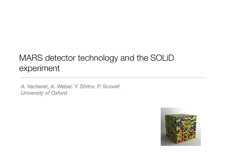 mars detector technology and the solid experiment