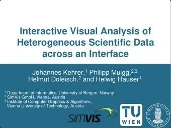 Heterogeneous Scientific Data  across an Interface Johannes Kehrer, 1 Philipp Muigg, 2,3 Helmut