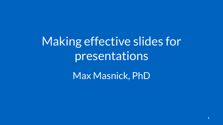 making effective slides for presentations