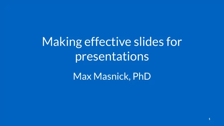 making effective slides for presentations