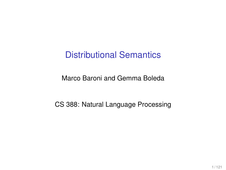 distributional semantics