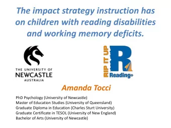 The impact strategy instruction has  on children with reading disabilities  and working memory