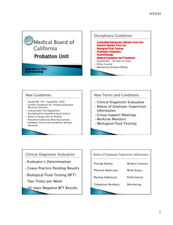 Probati  tion Unit  t } Psychoth  therapy } Medical Ev  Evaluati  tion and Treatm  tment  t