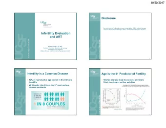 Infertility Evaluation  and ART  Center for Reproductive Health  Center for Reproductive Health