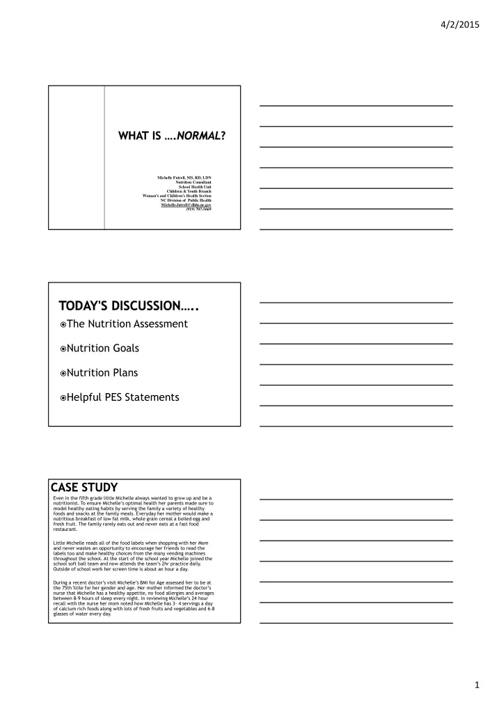 the nutrition assessment nutrition goals nutrition plans