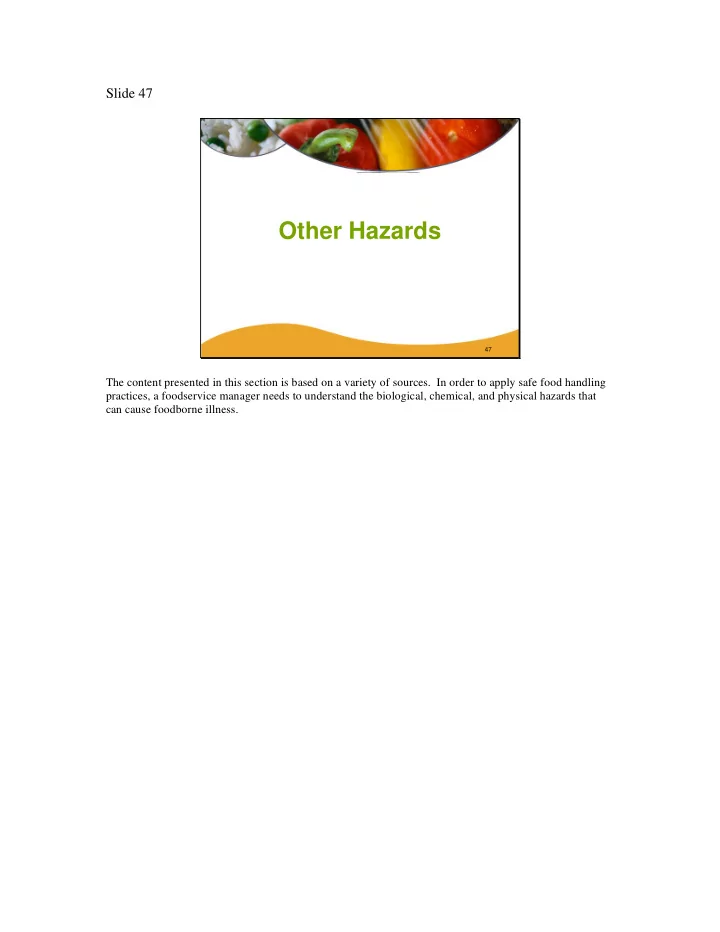other hazards