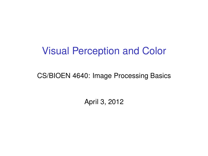 visual perception and color