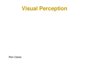 Visual Perception  Rich Clarke  Q: Why should we care about humans in the loop?  A: Imagine