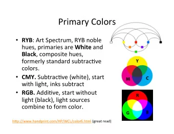 Primary  Colors        RYB :  Art  Spectrum,  RYB  noble   hues,