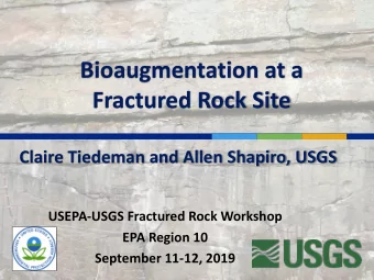 Bioaugmentation at a  Fractured Rock Site  Claire Tiedeman and Allen Shapiro, USGS  USEPA-USGS