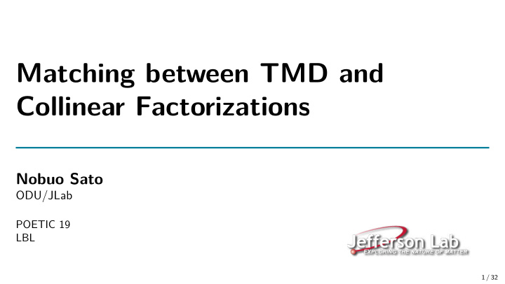 matching between tmd and collinear factorizations