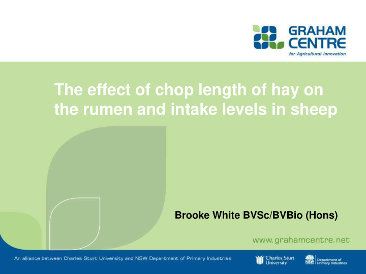 the effect of chop length of hay on