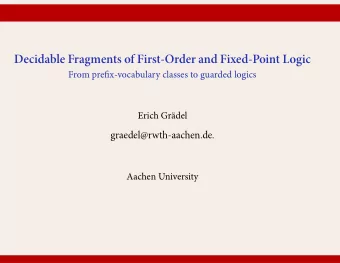 Decidable Fragments of First-Order and Fixed-Point Logic  From prefix-vocabulary classes to guarded