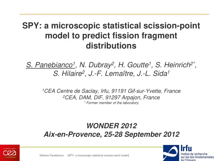 spy a microscopic statistical scission point model to