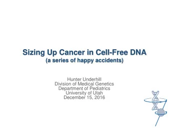 Sizing Up Cancer in Cell-Free DNA  (a series of happy accidents)  Hunter Underhill  Division of