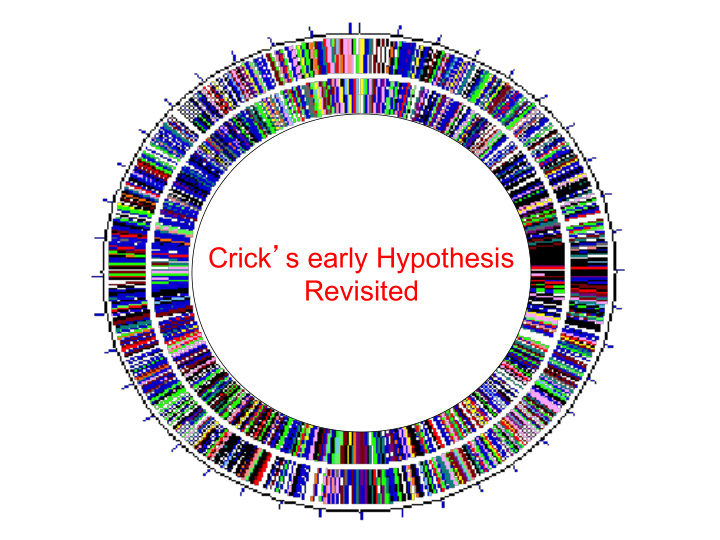 crick s early hypothesis revisited or the existence of a