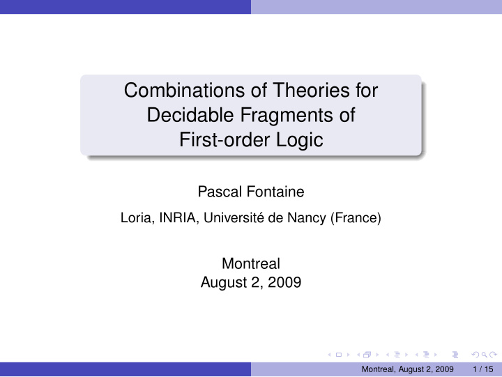 combinations of theories for decidable fragments of first