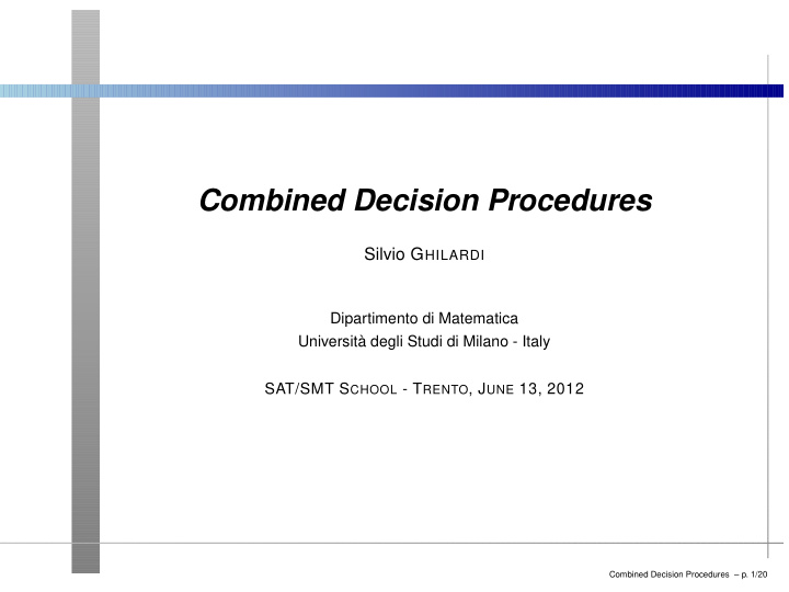 combined decision procedures